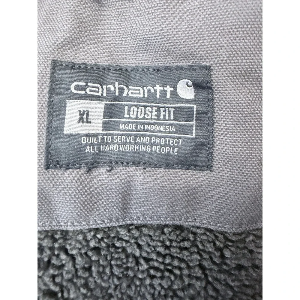 Carhartt Loose Fit Vest Mens XL Washed Duck Sherpa-Lined Patch
